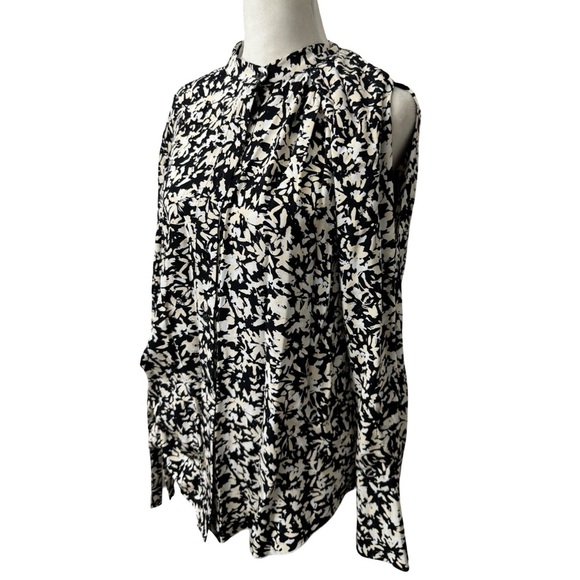 Proenza Schouler Tops - Proenza Schouler Long Sleeve Side Tie Printed Silk Blouse Button Down Old Money